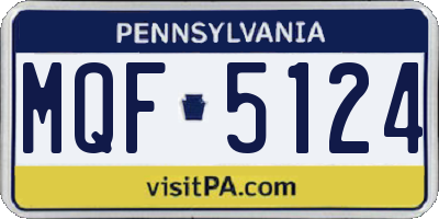 PA license plate MQF5124