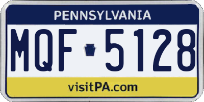 PA license plate MQF5128