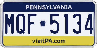 PA license plate MQF5134