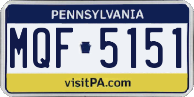 PA license plate MQF5151