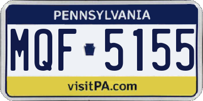 PA license plate MQF5155