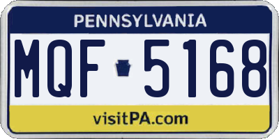 PA license plate MQF5168