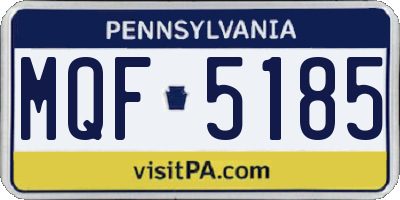 PA license plate MQF5185