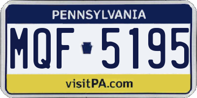PA license plate MQF5195