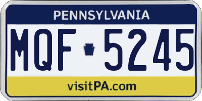 PA license plate MQF5245