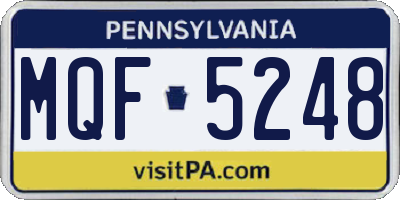 PA license plate MQF5248
