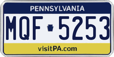 PA license plate MQF5253