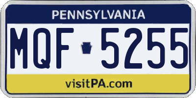 PA license plate MQF5255