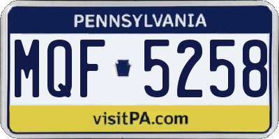 PA license plate MQF5258