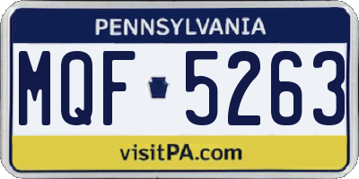 PA license plate MQF5263