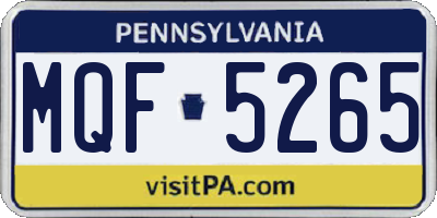 PA license plate MQF5265
