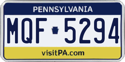 PA license plate MQF5294