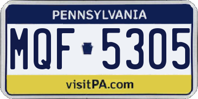 PA license plate MQF5305
