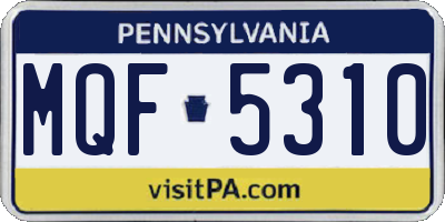 PA license plate MQF5310