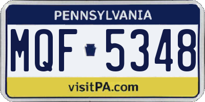 PA license plate MQF5348