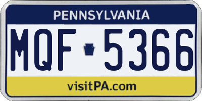 PA license plate MQF5366