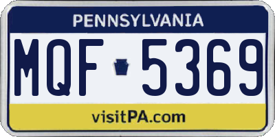 PA license plate MQF5369