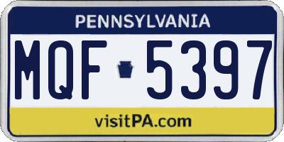 PA license plate MQF5397