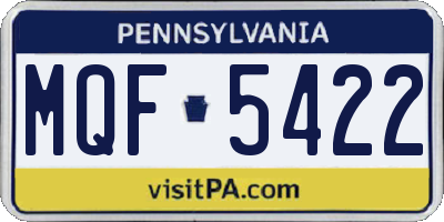 PA license plate MQF5422