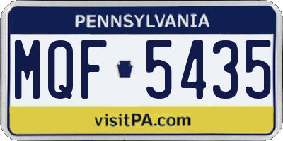 PA license plate MQF5435