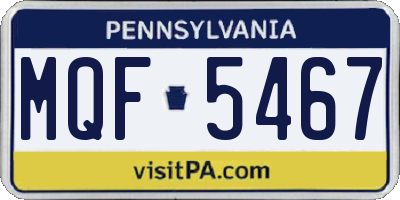 PA license plate MQF5467