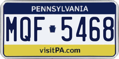 PA license plate MQF5468