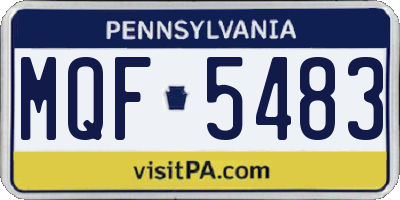 PA license plate MQF5483