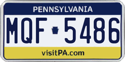 PA license plate MQF5486
