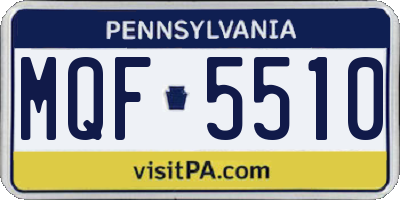 PA license plate MQF5510