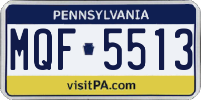 PA license plate MQF5513