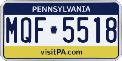 PA license plate MQF5518