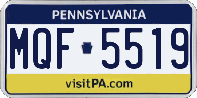 PA license plate MQF5519