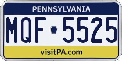 PA license plate MQF5525