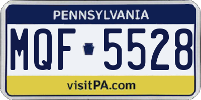 PA license plate MQF5528