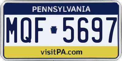 PA license plate MQF5697