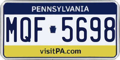 PA license plate MQF5698