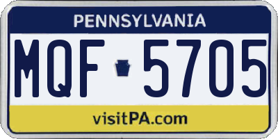 PA license plate MQF5705