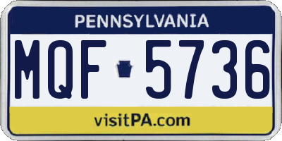 PA license plate MQF5736