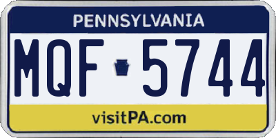 PA license plate MQF5744