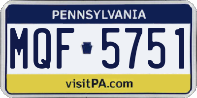PA license plate MQF5751