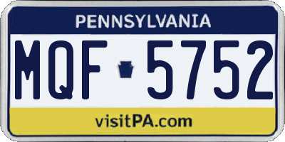 PA license plate MQF5752