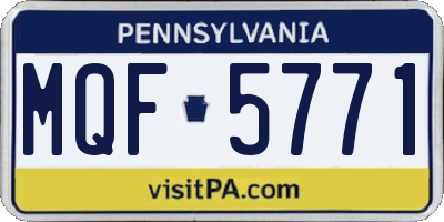 PA license plate MQF5771