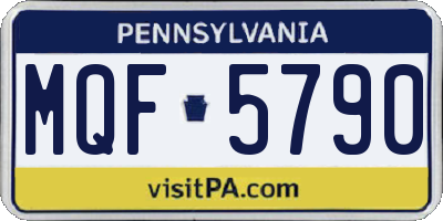 PA license plate MQF5790