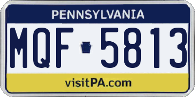 PA license plate MQF5813