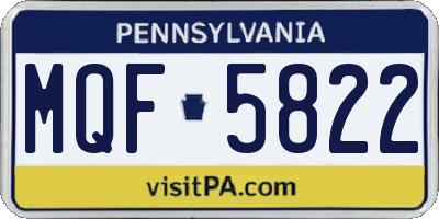 PA license plate MQF5822