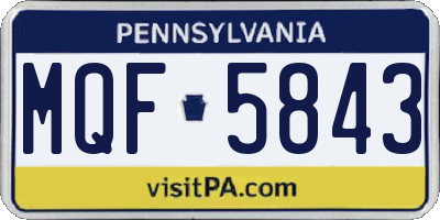 PA license plate MQF5843