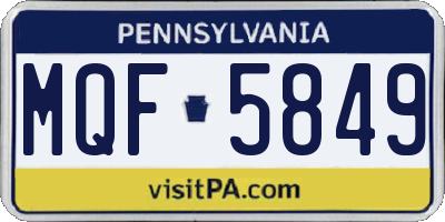 PA license plate MQF5849