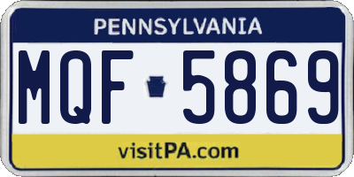 PA license plate MQF5869