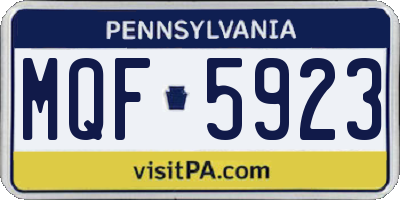 PA license plate MQF5923