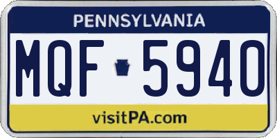 PA license plate MQF5940